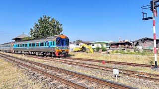 ขบวนรถด่วนพิเศษที่ 21 .DAEWOO 2533 ออกจากสถานีรถไฟนครราชสีมา