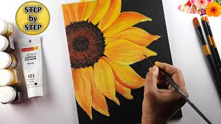 Sunflower Painting / Acrylic Painting For Beginners / Sunflower Drawing