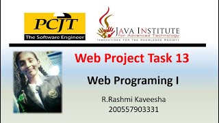 Java Institute || Web Programing 1 || eShop Project Task 13