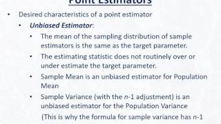 Statistics 4.2 Point Estimators