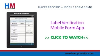 Label Verification Review Mobile Form - HACCP Records