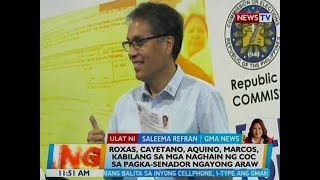 BT: Roxas, Cayetano, Aquino, Marcos, kabilang sa mga naghain ng COC sa pagka-senador ngayong araw