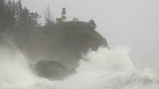 10-24-2021 Cape Disappointment, WA - Huge Waves and Strong Winds Batter Washington