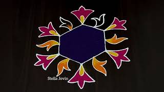 9 x 5 dots | New Year 2025 Special Rangoli | Margazhi Special kolam @RangolibyStellaJovin