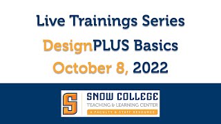 DesignPLUS Training - Basics - October 8, 2021