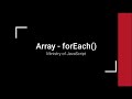 JavaScript Array - foreach()