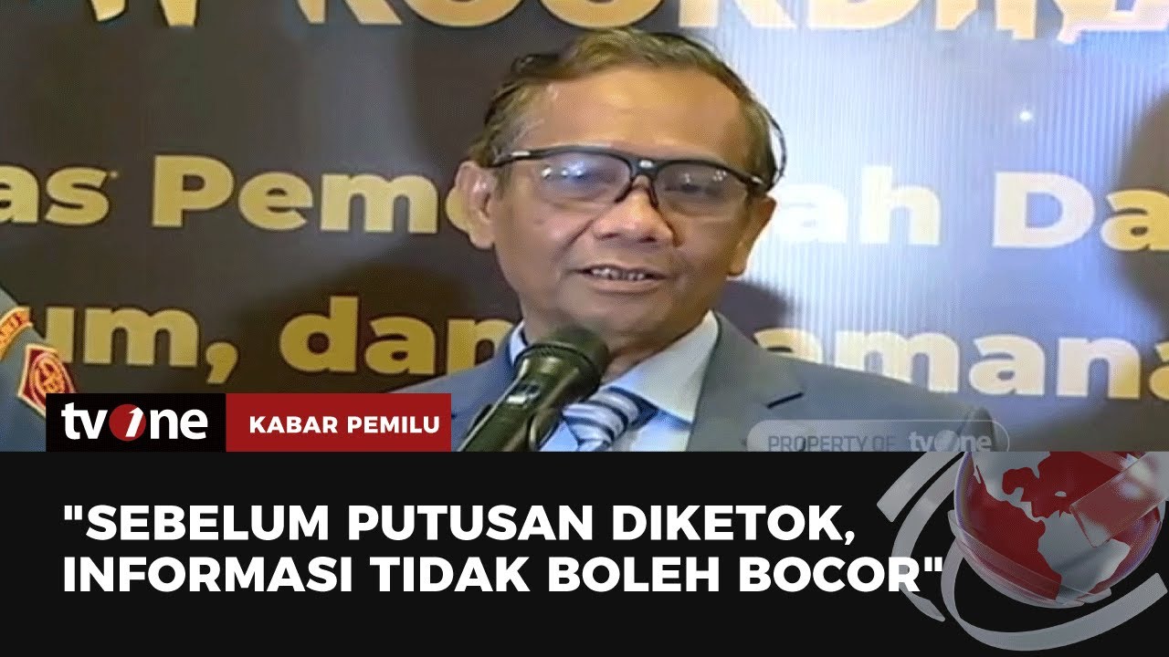 Mahfud MD Angkat Bicara Soal Bocoran Putusan MK | Kabar Pemilu TvOne ...