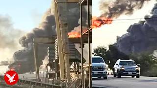 Texas oil refinery explosion triggers huge fire in Port Arthur