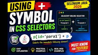 136. Using + symbol in CSS Selectors (Selenium Java 2026)