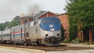 Amtrak PO89, CSX local, and CSX Mixed Freight makes a lot of noise in Downtown Fayetteville!