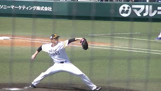 2022年田中正義投手投球フォーム（セットポジション）。