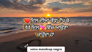 ਤੇਰੇ ❤️ਦਿਲ ਦੀਆਂ ਕੰਧਾ ਟੱਪ ਕੇ ਤੇਰੇ ਦਿਲ💖punjabi shayari status || dil punjabi shayari |emotional video