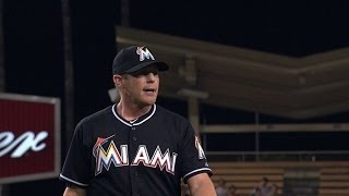 Wolf earns first MLB save in Marlins debut