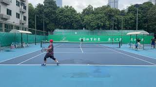 广州天河体育中心网球场，与新科 itf55+女单冠军切磋🎾