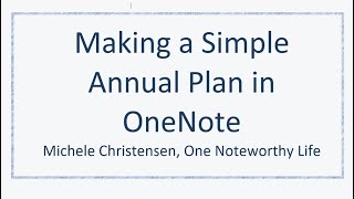 2020 Annual Plan in OneNote (Plan With Me)