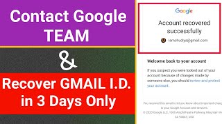 How to contact Google Team || How to recover Gmail account || 2021