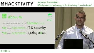 Jochanan Sommerfeld DDoS protection technology is far from being install & forget