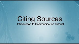 Citing Sources in a Speech