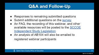 Legislative Update Webinar: AB 130 Independent Study \u0026 AB 104 Overview