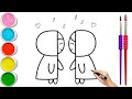 How to Turn R into Cute Girl and Boy / How to Draw Cute Boy and Girl in Rain - Super Easy Drawing 😁