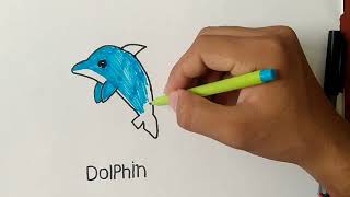How To Draw A Dolphin | How to draw dolphin for kids