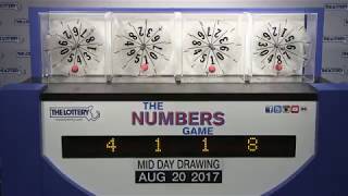 Midday Numbers Game Drawing: Sunday, August 20, 2017