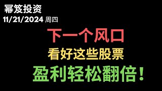 第1334期「幂笈投资」11/21/2024 发布财报的SNOW，给了下一个风口的提示，抓好这些股票，让你轻松盈利翻倍！｜ moomoo