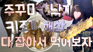 Let's try seafood caught in the Korean sea / webfoot octopus, small octopus, pen shell, sea cucumber