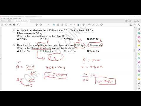 Force Mass And Acceleration Question Cambridge IGCSE O Level Physics ...