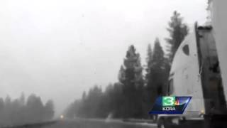 Timelapse: Watch rain change to snow on I-80