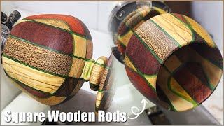 Woodturning - Interesting Piece From Square Wooden Rods