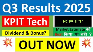 KPIT TECHNOLOGIES Q3 results 2025 | KPIT TECH results today | KPIT TECHNOLOGIES Share News today