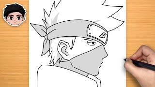 How to Draw KAKASHI HATAKE (Side view) from Naruto | Easy Anime Drawing