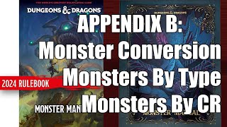 2025 Monster Manual Appendix B: Conversion Table, Monsters By CR, Monsters By Type | Nerd Immersion