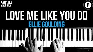 Ellie Goulding - Love Me Like You Do Karaoke SLOWER Acoustic Piano Instrumental Cover MALE KEY