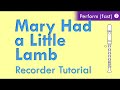 Mary Had a Little Lamb 7 Perform Fast (Recorder Tutorial)