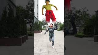 Spiderman Human real - When hulk smash meet choo choo charles#spiderman #shorts