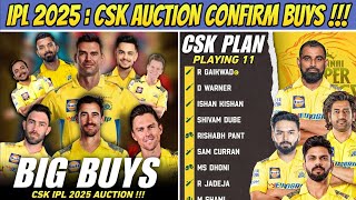 CSK New Players Prediction Full Detail ! IPL 2025 Auction News