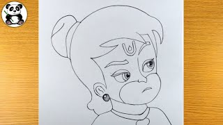 Cute bal Hanuman pencil drawing | gods drawing