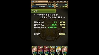 パズドラ【ランキングダンジョン　ゼウス・ヴァルカン杯β】綺羅の秘女神・カーリーPT【スコア：138066】