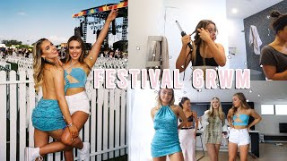 Our first Festival GRWM in over a year!!! (shopping haul, makeup, hair) | Mescia Twins