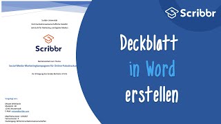 Deckblatt in Word erstellen – Tutorial und Tipps | Scribbr 🎓