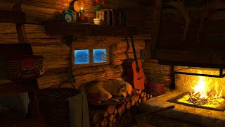 Deep Sleep in a Cozy Winter Hut - Snow Storm Sound for Relax, Sleep, from Insomnia, Sleep Disorders