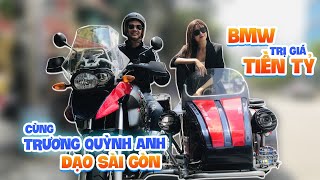 Trương Quỳnh Anh thích thú được Tiết Cương cho trải nghiệm xe ba bánh hàng hiệu BMW