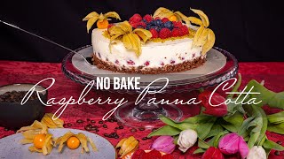 No Bake Cake | Raspberry Panna Cotta Cake | Panna Cotta | Quark Torte | Himbeer-Quarktorte | Dessert