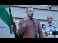 pro palestinian protestors march from burlington city hall to uvm s encampment