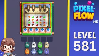 Pixel Flow Level 581 Solution Walkthrough