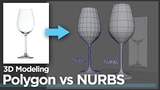 Maya 3d wine glass tutorial - Polygon mesh vs NURBS surface 3D modeling - Part 1