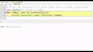 Print the character at a given index from a string using Python