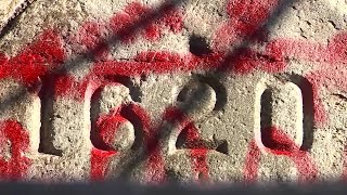 Vandals deface iconic Plymouth Rock